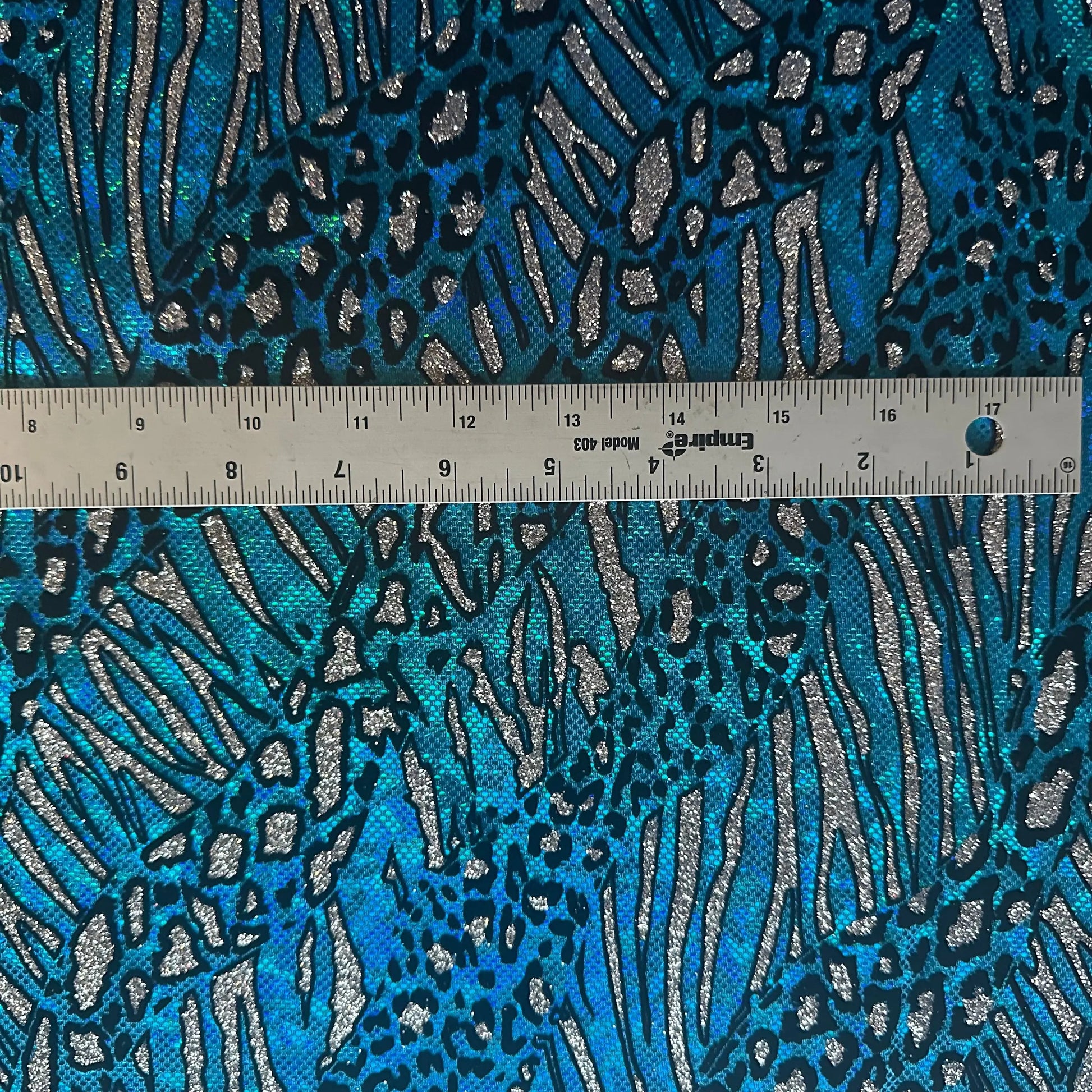 Cheetah Metallic Flocking Hologram Glitter Fabric in Nylon Spandex | Spandex Palace-2