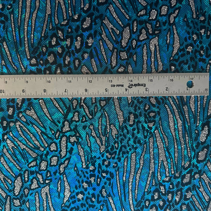 Cheetah Metallic Flocking Hologram Glitter Fabric in Nylon Spandex | Spandex Palace-2