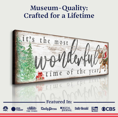 It's The Most Wonderful Time Of The Year Christmas Sign II Tailored Canvases