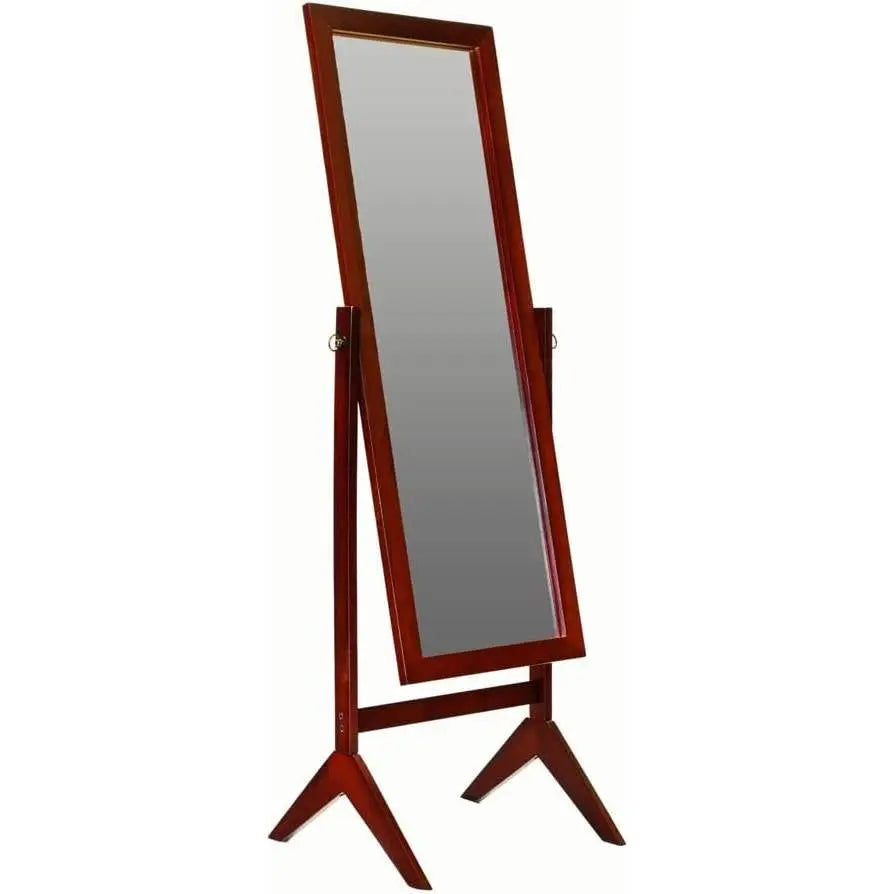 Modern Full Length Freestanding Bedroom Floor Cheval Mirror in Cherry FastFurnishings