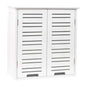 Wall-Mount Bathroom Storage Cabinet with Louver Doors in White Wood Finish FastFurnishings