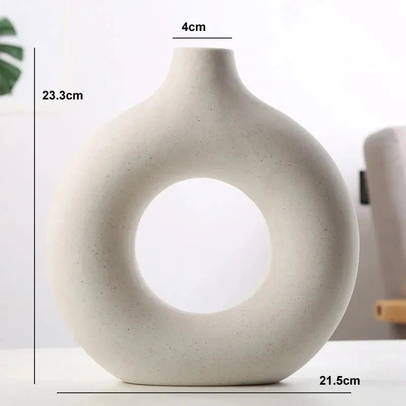 Round Ceramic Vase for Home Decor OBA