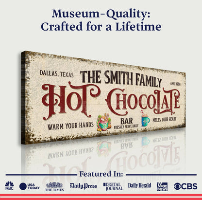 Hot Chocolate Christmas Bar Sign Tailored Canvases