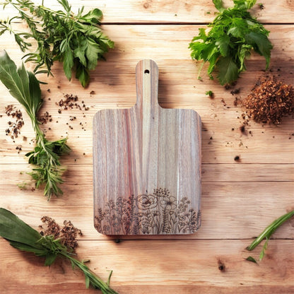 Mushroom Acacia Cutting Board, Engraved Cutting Board The McGarvey Workshop