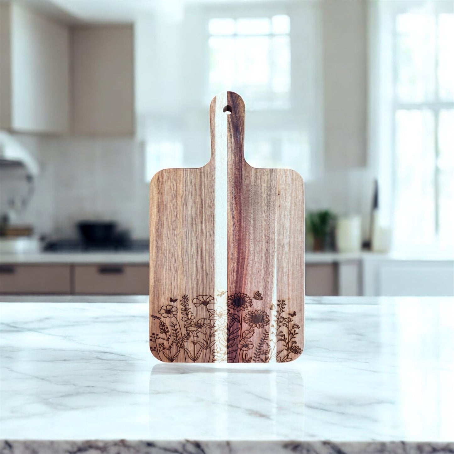 Mushroom Acacia Cutting Board, Engraved Cutting Board The McGarvey Workshop