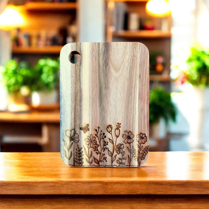 Mushroom Acacia Cutting Board, Engraved Cutting Board The McGarvey Workshop