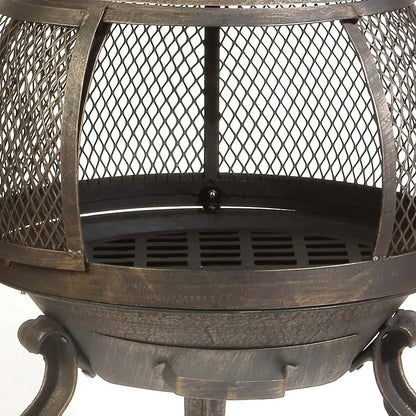 Rustic Outdoor Steel Cast Iron Chimenea Wood Fire Pit FastFurnishings