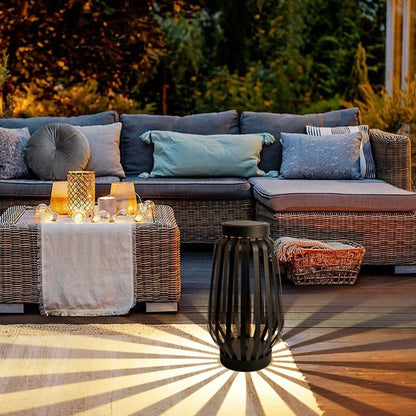 Outdoor Solar Lantern Black Metal Light Waterproof-3