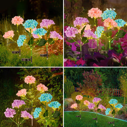 2Pcs Solar Hydrangea Pathway Light Lampdepot