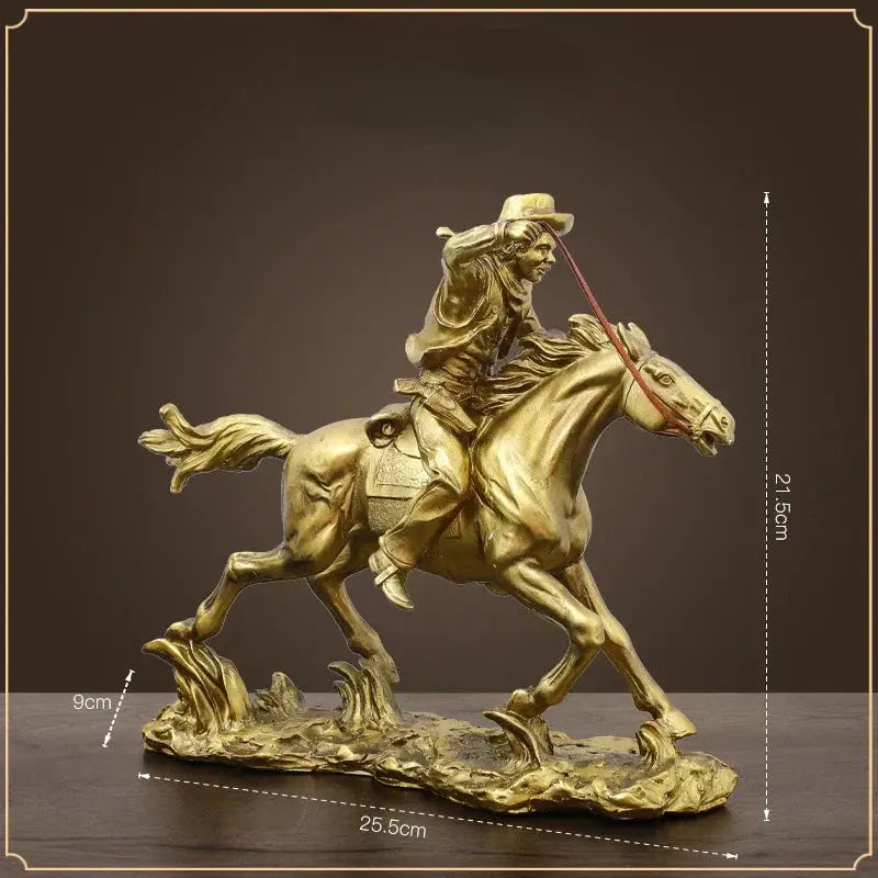 Cowboy Resin Horseman: Rustic Equestrian Home Decor OBA