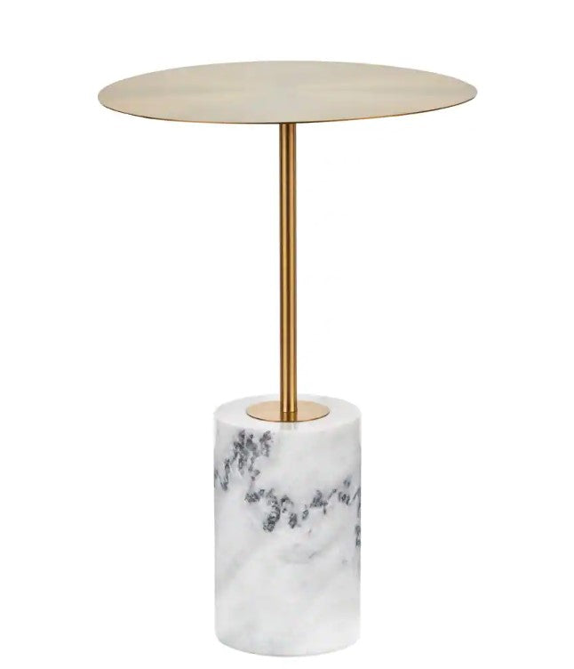 Side Table in Gold and Marble Stone Zo BlakHom