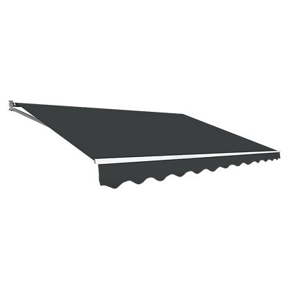 NNEDSZ Outdoor Folding Arm Awning Retractable Sunshade Canopy Grey 5.0m x 3.0m-0