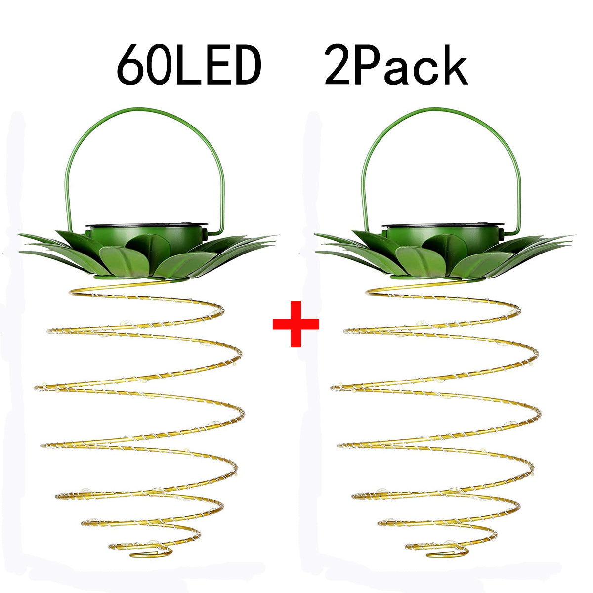 NNEDSZ 2 Pcs 60 LEDS Solar Pineapple Lantern - Outdoor LED Decorative Hanging Light, Waterproof Iron Art, Solar-Powered Garden String Light-0