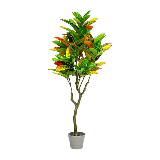 NNEDSZ 125cm Faux Artificial Home Decor Potted Codiaeum Plant NNEDSZ