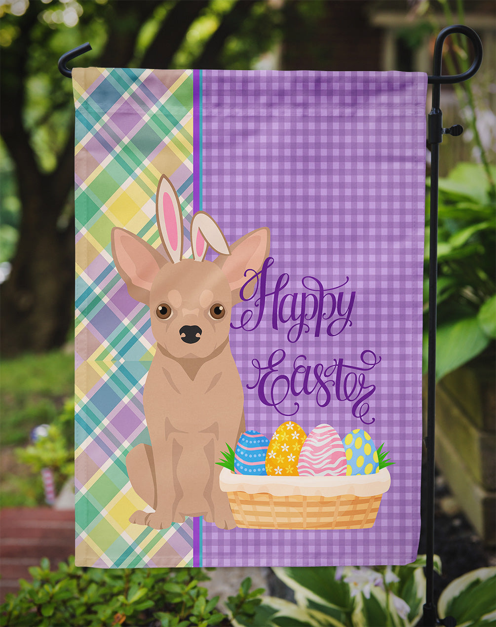 Cream Chihuahua Easter Garden Flag Caroline's Treasures