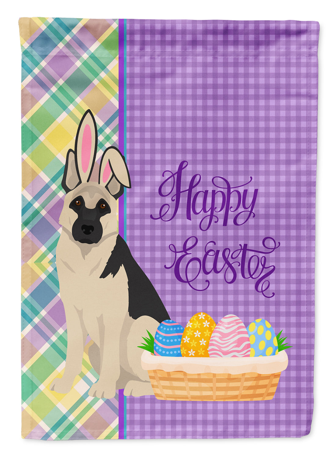Black and Silver German Shepherd Easter Garden Flag Caroline's Treasures