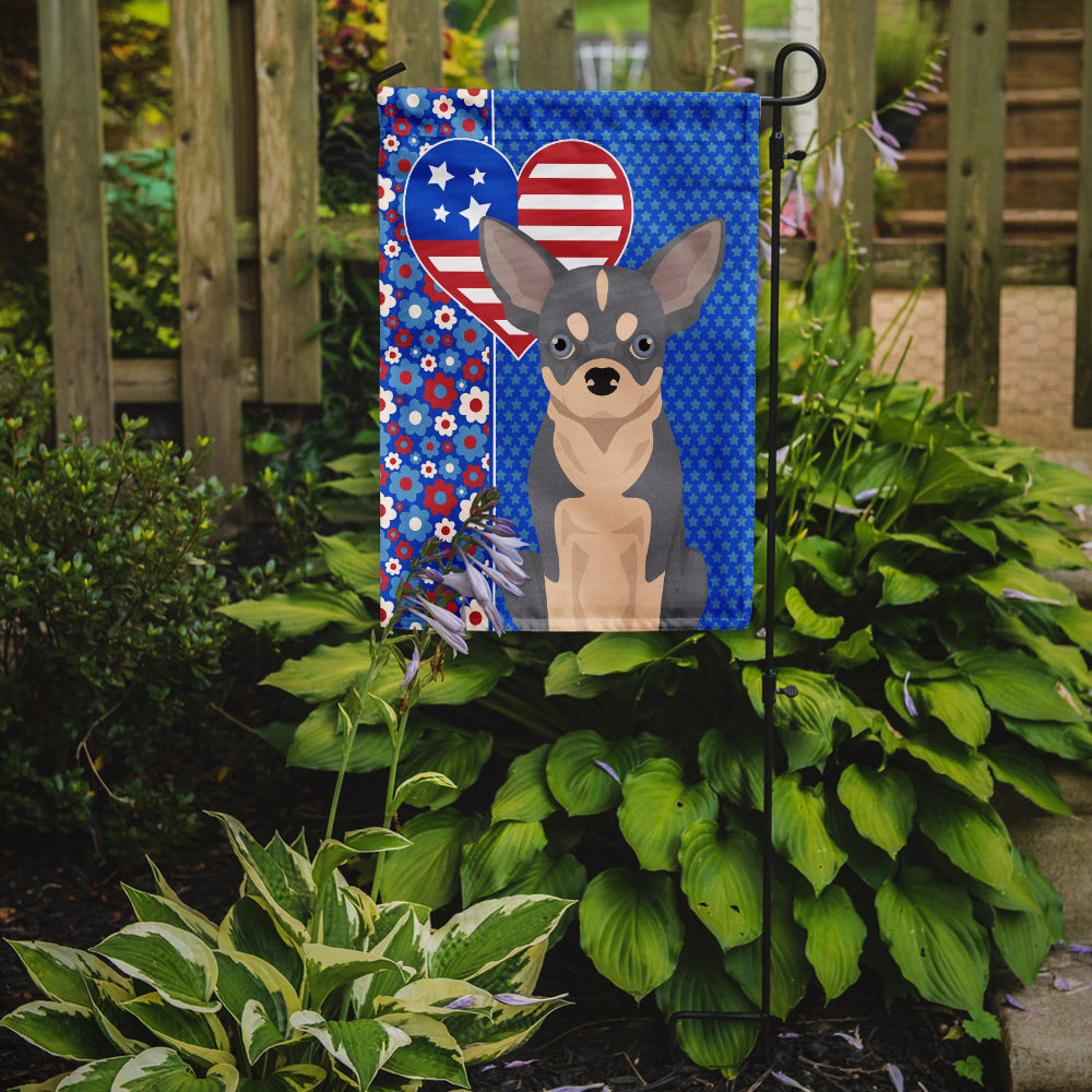 Blue and White Chihuahua USA American Garden Flag Caroline's Treasures