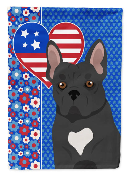 Black French Bulldog USA American Garden Flag - Vivid Treasure Zone
