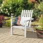 Indoor/Outdoor Acacia Wood Adirondack Lounge Armchair - White FastFurnishings