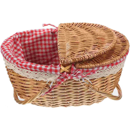 Rustic Woven Storage Basket with Handles for Home Decor OBA
