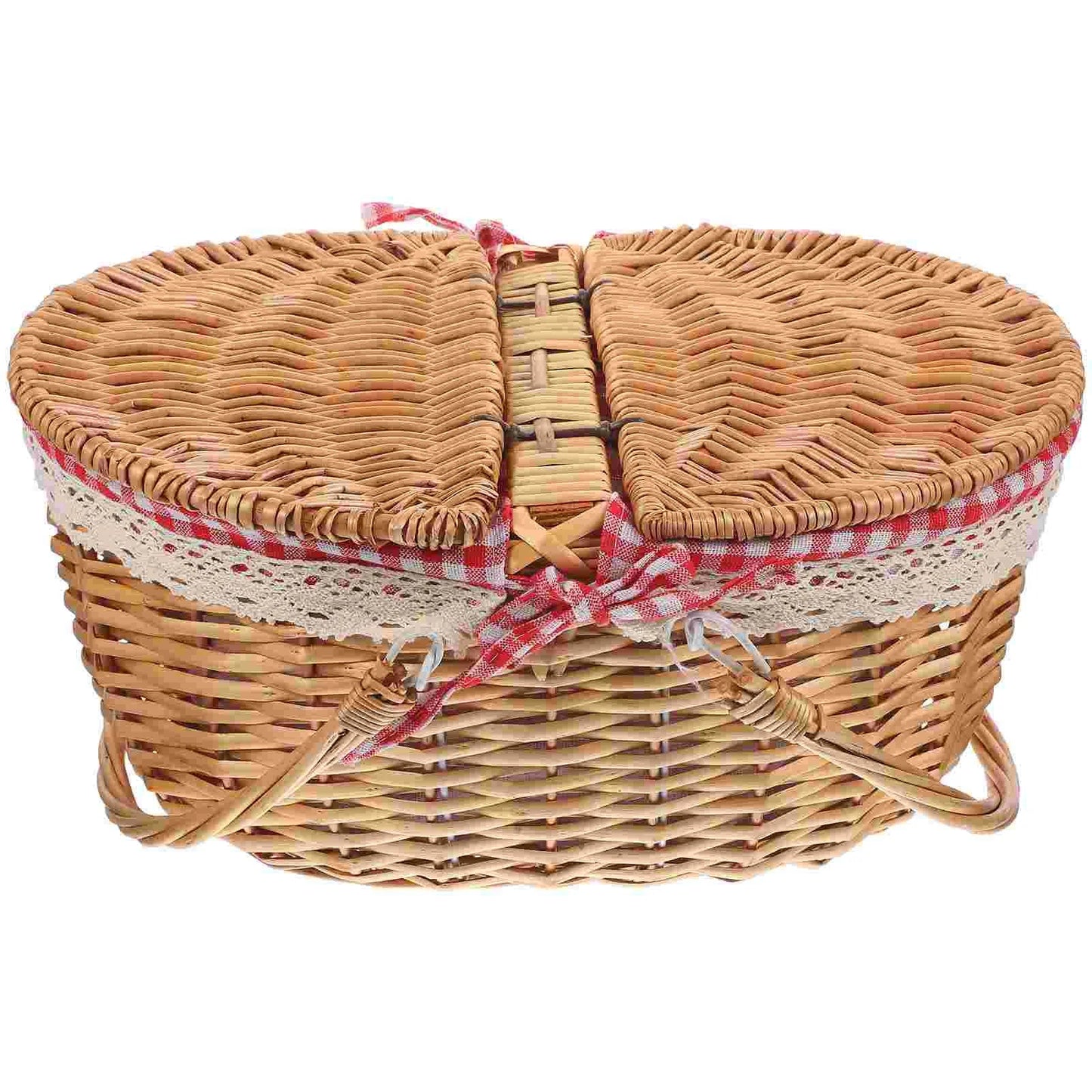 Rustic Woven Storage Basket with Handles for Home Decor OBA