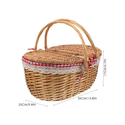 Rustic Woven Storage Basket with Handles for Home Decor OBA