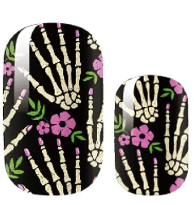 Halloween Skeleton Candied Nails