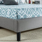 King size Grey Upholstered Platform Bed with Classic Button Tufted Headboard FastFurnishings