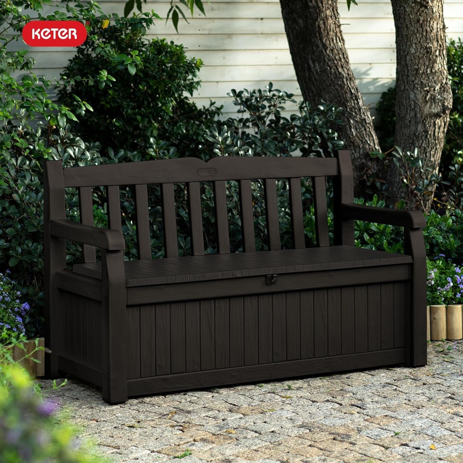 70 Gallon Outdoor Storage Bench Box for Garden Tools ShipItFurniture