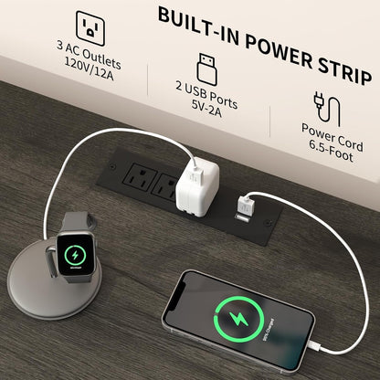 TV Stand Dresser for Bedroom, 7 Fabric Drawers Entertainment Center, LED Dressers with Power Outlets, TV Stands for Living Room with Storage Shelf, TV Console Entertainment Stand up to 50" TV ShipItFurniture