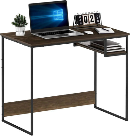 Moretti Lifestyle Study Desk, 35 Inches, Columbia Walnut-4