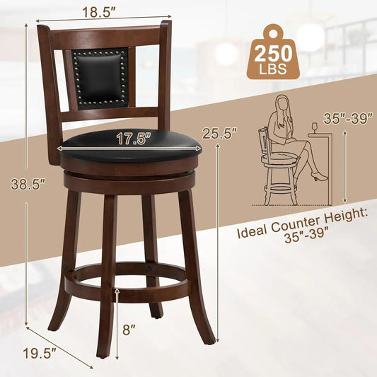 Ergonomic Swivel Bar Stools Set of Two ShipItFurniture