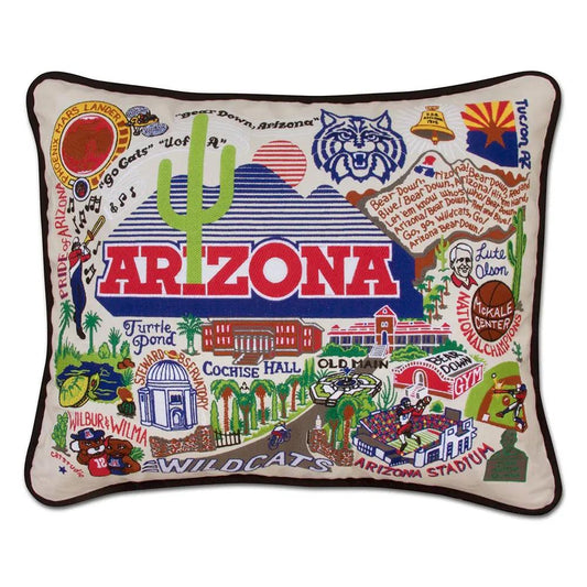 Arizona, University of Collegiate Hand-Embroidered Pillow CatStudio