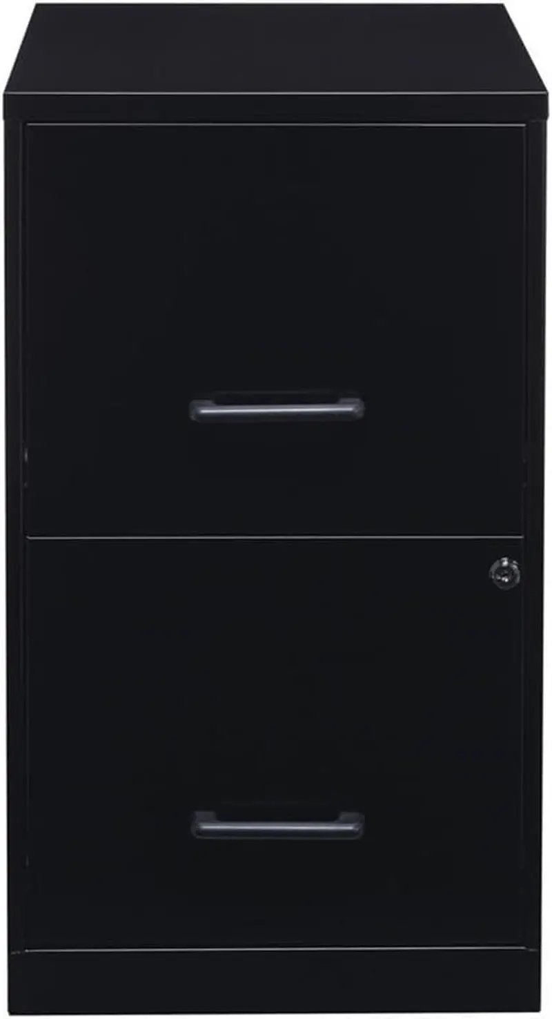 Metal 2 Drawer Letter File Cabinet in Black-3