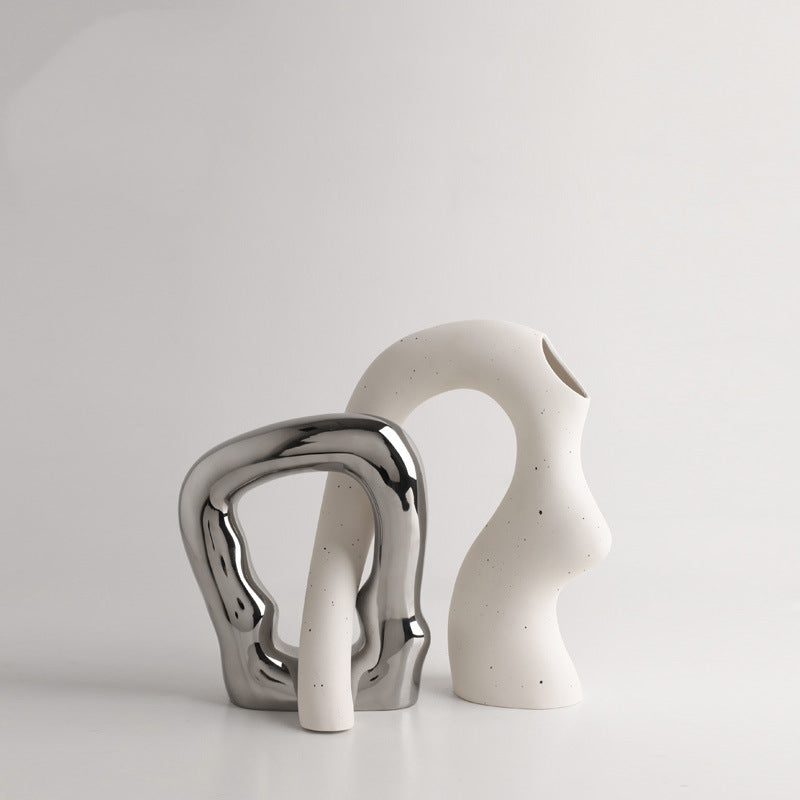 Ceramic Simple White Vase Nordic Home Decoration C BlakHom