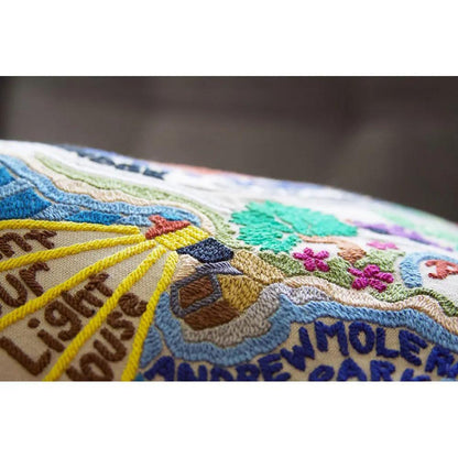 Big Sur Hand-Embroidered Pillow CatStudio