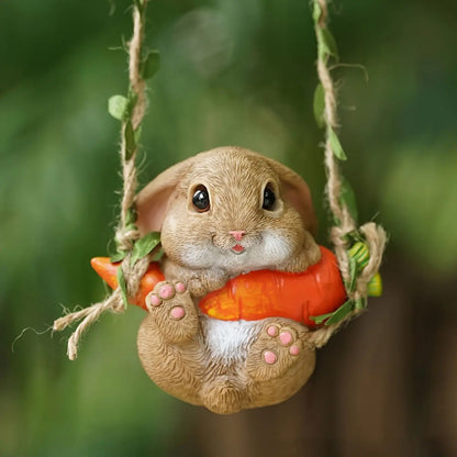 NNETM Resin Easter Bunny Carrot Figurine for Home Decor NNETM