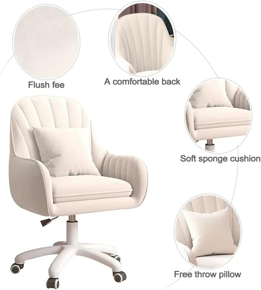 Home Office Chair Computer Chair with Mid-Back Upholstered Modern Tufted Computer Task Chair Swivel Height Adjustable Velvet Accent Chair. ShipItFurniture