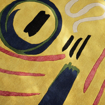 Canvello Hand Tufted Rug Hand Made Modern Area Rugs for Room Home Decor Carpet Rugs for Living Room Kids Decor Contemporary Abstract Design Yellow-3