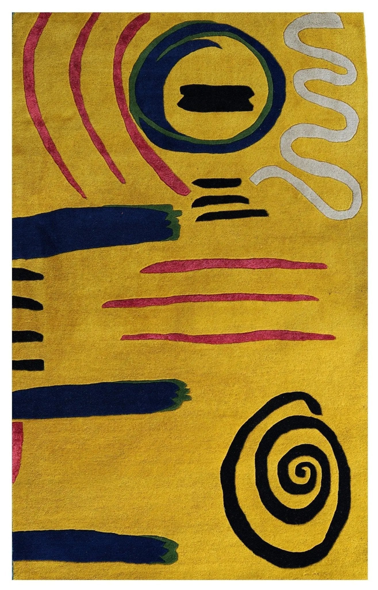 Canvello Hand Tufted Rug Hand Made Modern Area Rugs for Room Home Decor Carpet Rugs for Living Room Kids Decor Contemporary Abstract Design Yellow-0