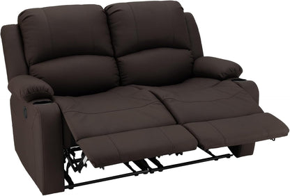 58" Wall Hugger Reclining RV Theater Seats | Double Recliner RV Sofa | RV Couch | Wall Hugger Recliner | RV Theater Seating | RV Furniture (Manual, Chocolate)-2