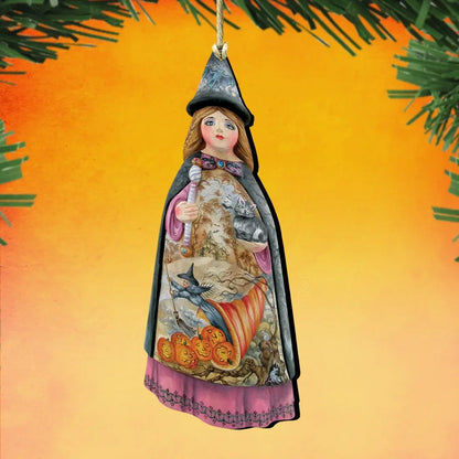 Halloween Witch Wooden Ornaments by G. DeBrekht - Thanksgiving Halloween Decor - 8114170 G. DeBrekht