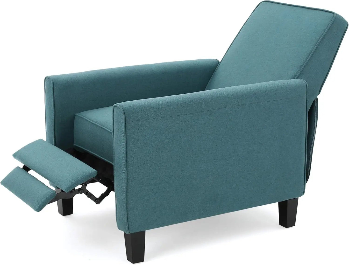 Emmie Fabric Recliner (Set of 2), Dark Teal, Dark Brown-3