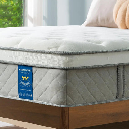 Queen 12 Inch Hybrid Mattress with Memory Foam Comfort-2