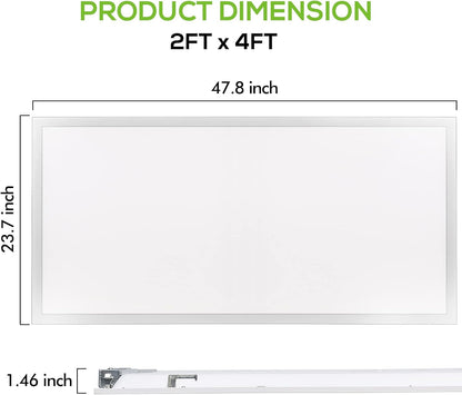 6 Pack 2X4 FT LED Flat Panel Troffer Light, 40/50/60W, CCT Selectable 4000K/5000K/6500K Drop Ceiling Office Lights, 115LM/W, 0-10V Dimmable Ultra Slim Recessed Back-Lit Fixture-4