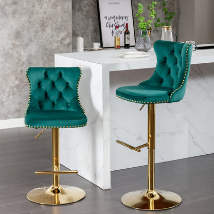Golden Swivel Velvet Barstools D BlakHom