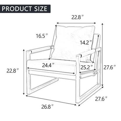 PU Leather Accent Mid Century Arm Chair D BlakHom