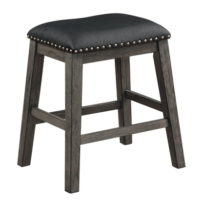 Set of 2 Faux Leather Counter Height Barstool D BlakHom