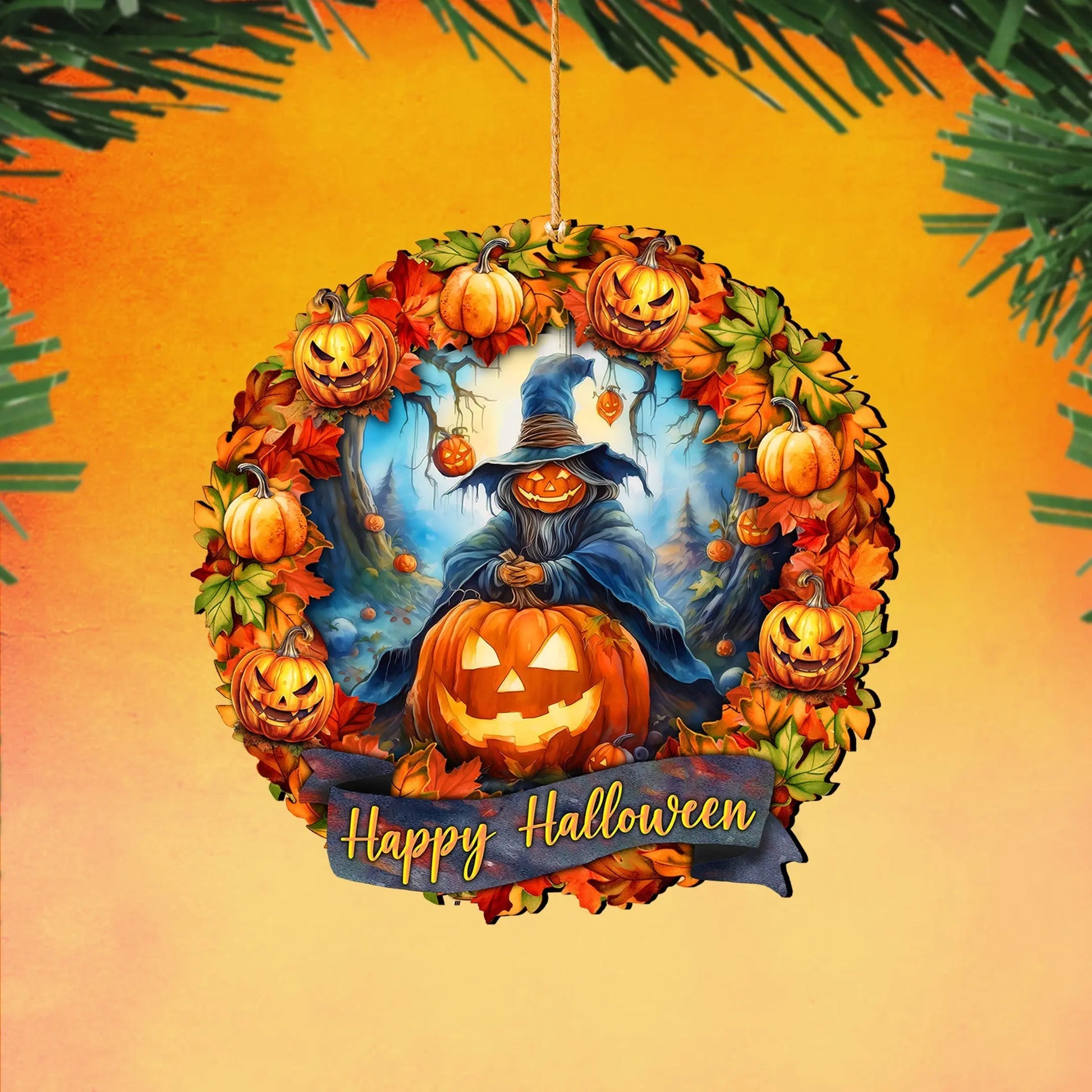 Happy Halloween Wreath Ornaments by G. Debrekht  - Halloween Decor - 8652821 G. DeBrekht
