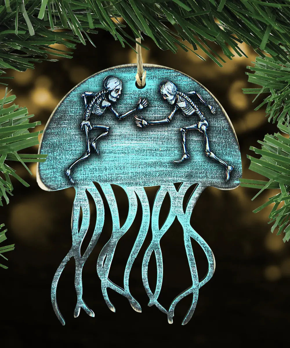 Halloween Skeletons Jellyfish Wooden Ornaments - Thanksgiving Halloween Decor - 8199513-2 Designocracy